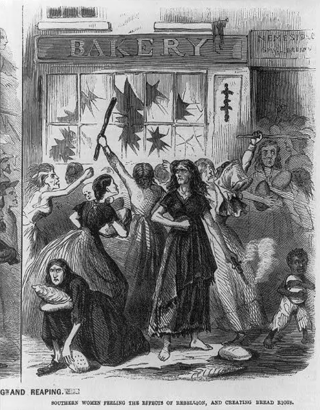 Labor History April 2: Southern women feeling the effects of Rebellion, and creating Bread Riots.